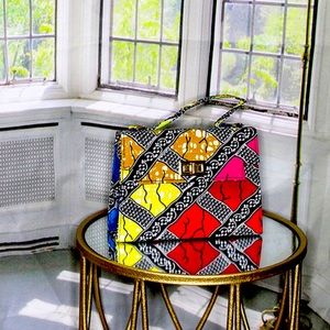 Ankara Handbag - Pink & Yellow